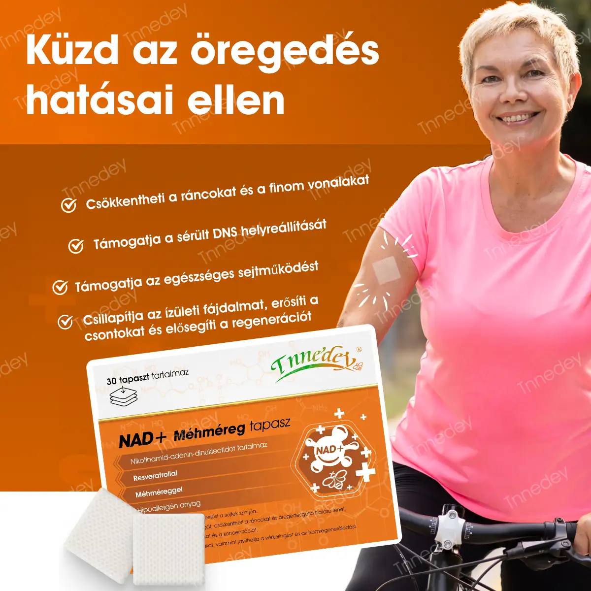 Tnnedey® tapaszok NAD+-szal és méhméreggel – Maximális bőrfiatalítás és energiabomba