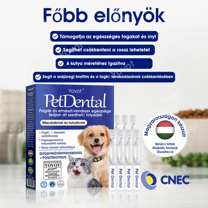 【Hivatalos bolt】Yovot® Pet Dental & Digestive Health szájápoló folyadék – friss lehelet, a fogkő eltávolításának támogatása és az íny regenerációjának elősegítése, a fogak stabilitásának támogatása (kutyák és macskák számára) – Ma akár 70% kedvezmény!
