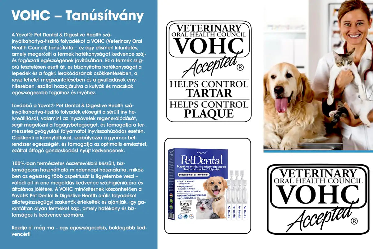 【Hivatalos bolt】Yovot® Pet Dental & Digestive Health szájápoló folyadék – friss lehelet, a fogkő eltávolításának támogatása és az íny regenerációjának elősegítése, a fogak stabilitásának támogatása (kutyák és macskák számára) – Ma akár 70% kedvezmény!